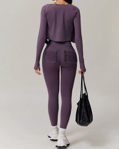 Olive Seamless Leggings - Purple