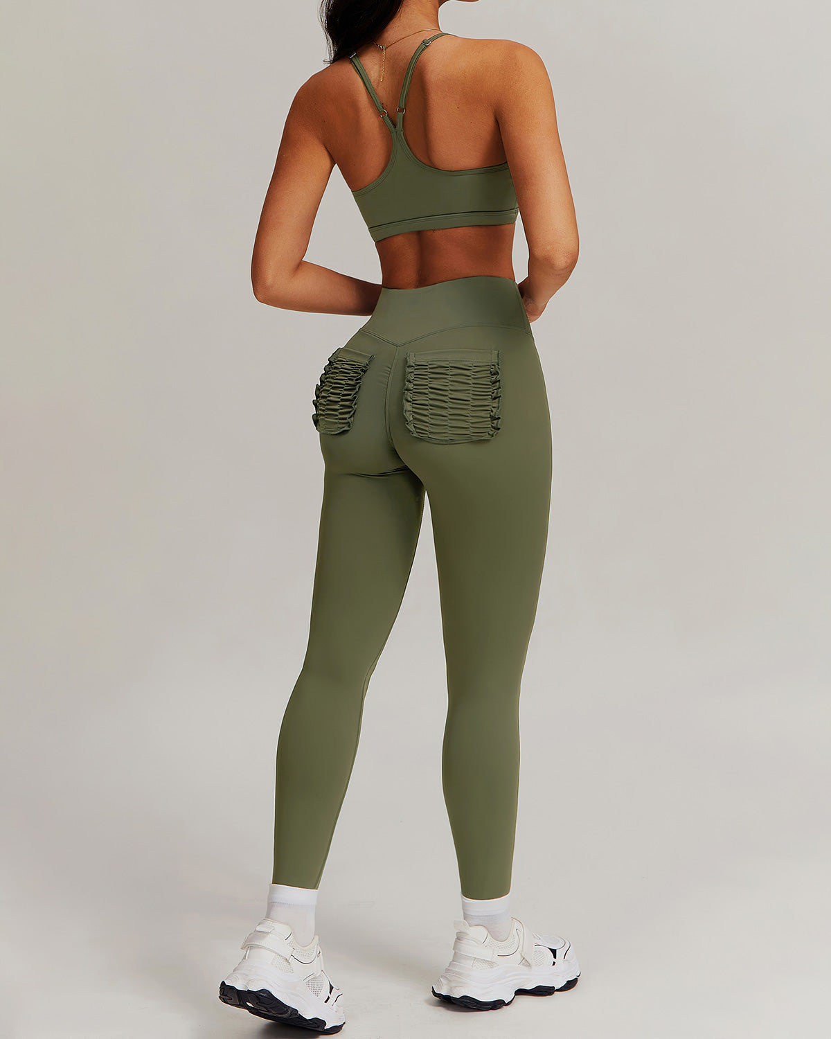 Olive Sports Bra - Green