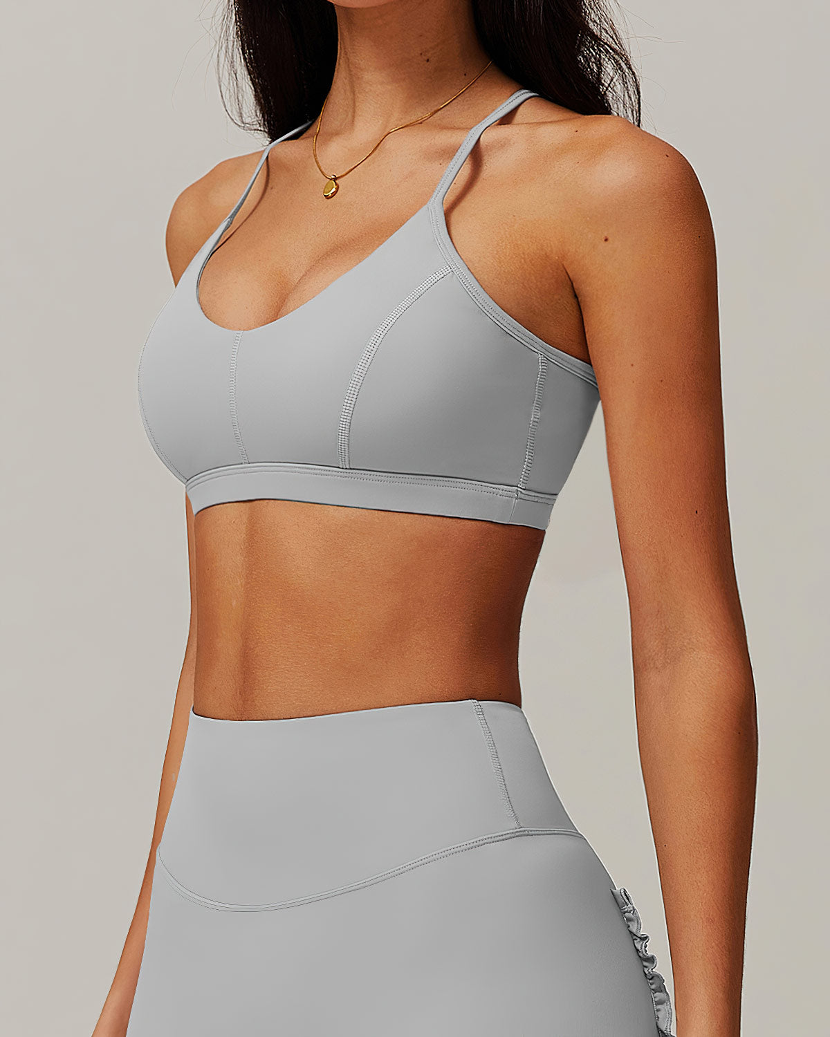 Olive Sports Bra - Grey