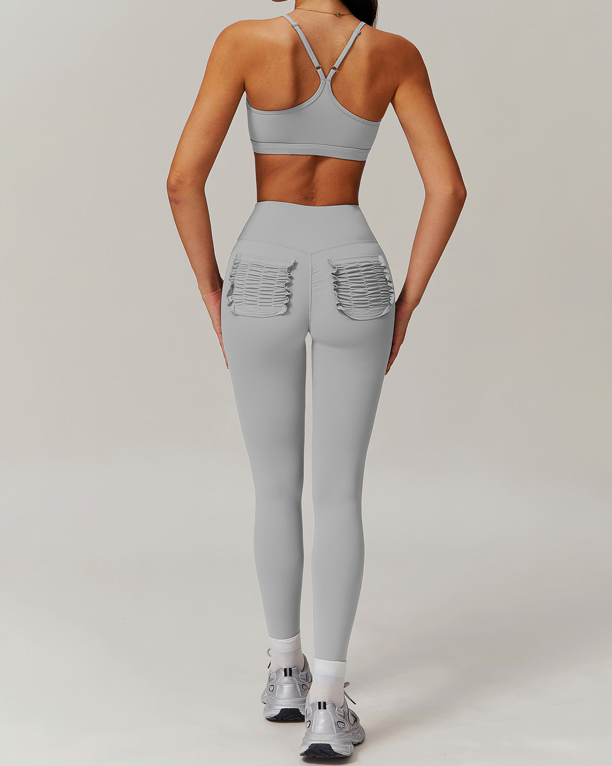 Olive Sports Bra - Grey