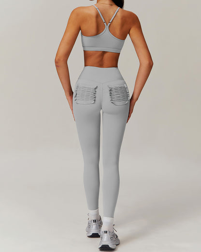 Olive Sports Bra - Grey