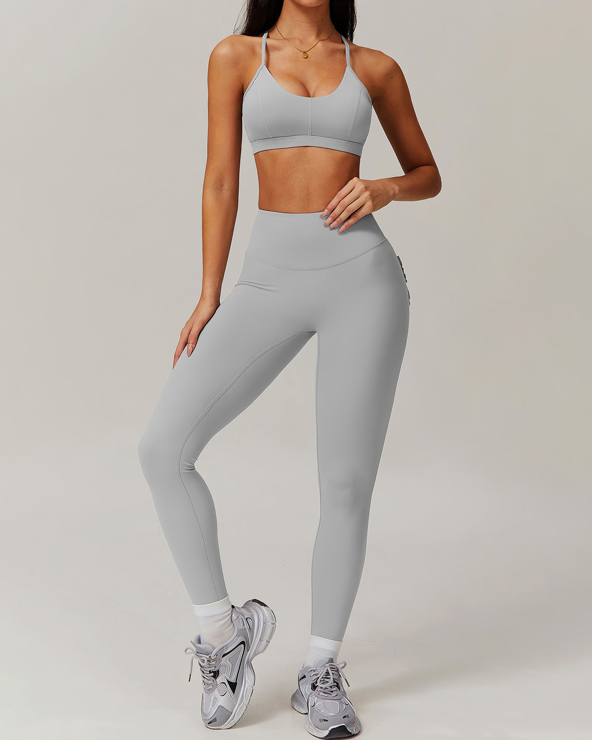 Olive Sports Bra - Grey