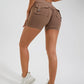 Scrunched Button Pocket Shorts - Coco Brown