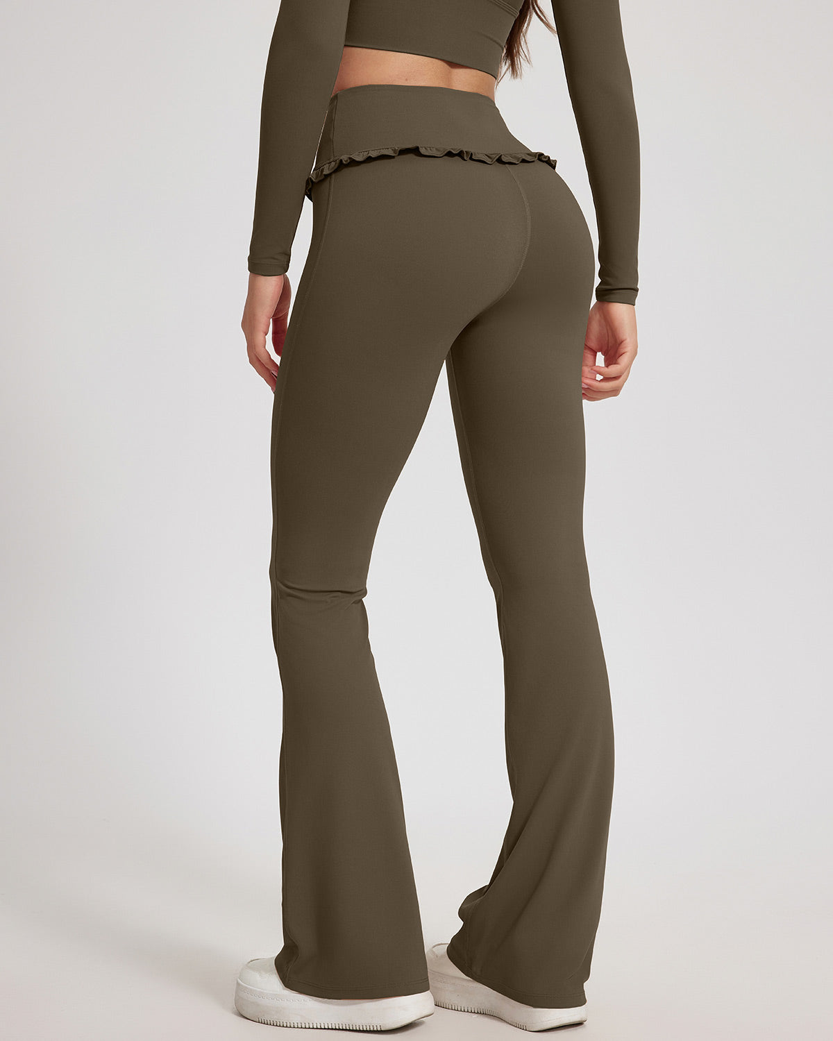 Seraphina Flare Leggings - Olive Brown