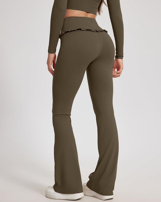 Seraphina Flare Leggings - Olive Brown