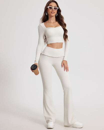 Seraphina Flare Leggings - White