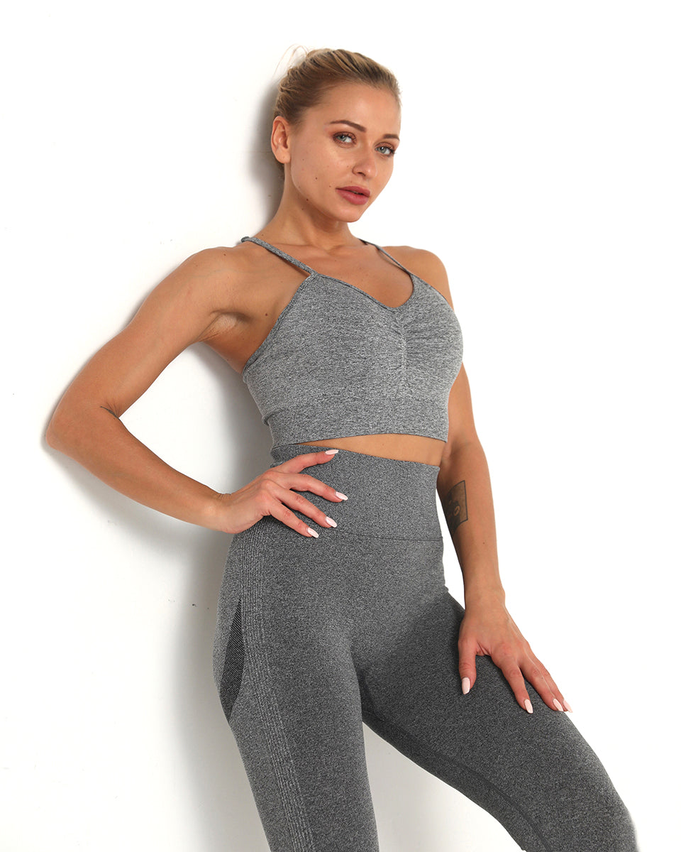 Amplify Scrunch Seamless Sports Bra - Dark Gray