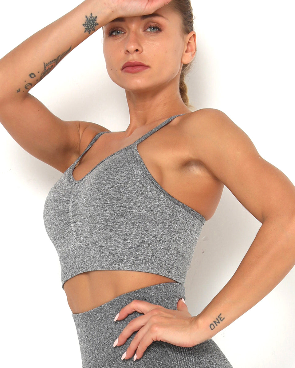 Amplify Scrunch Seamless Sports Bra - Dark Gray
