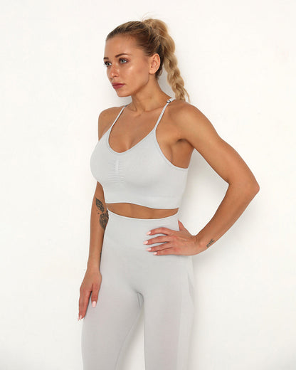 Amplify Scrunch Seamless Sports Bra - Light Gray