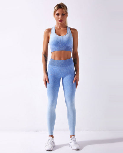 Calico Ombre Sports Bra - Blue