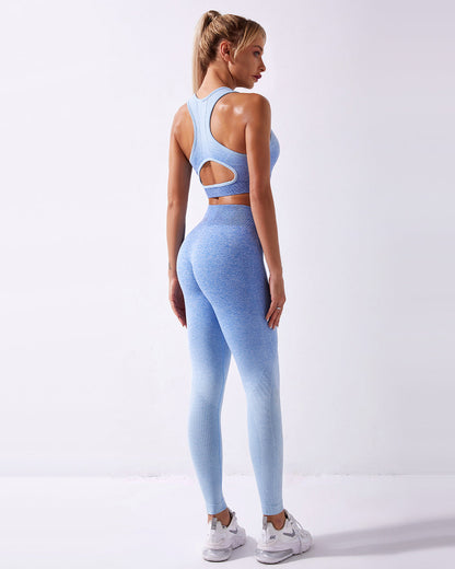 Calico Ombre Sports Bra - Blue
