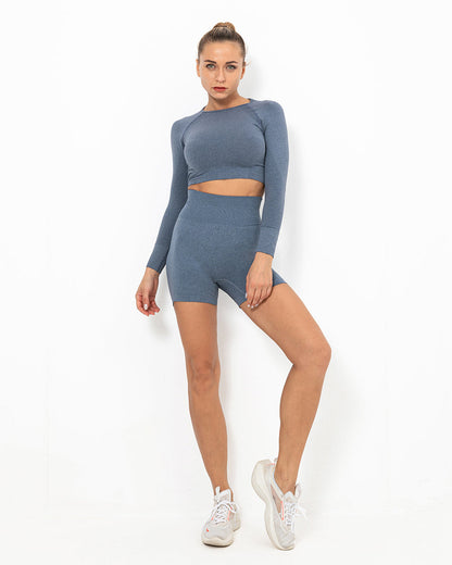 Felicity Seamless Shorts - Blue Grey