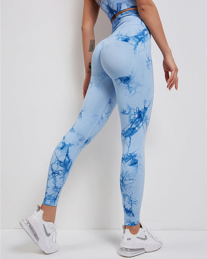 Fojo Dye Seamless Scrunch Leggings - Blue