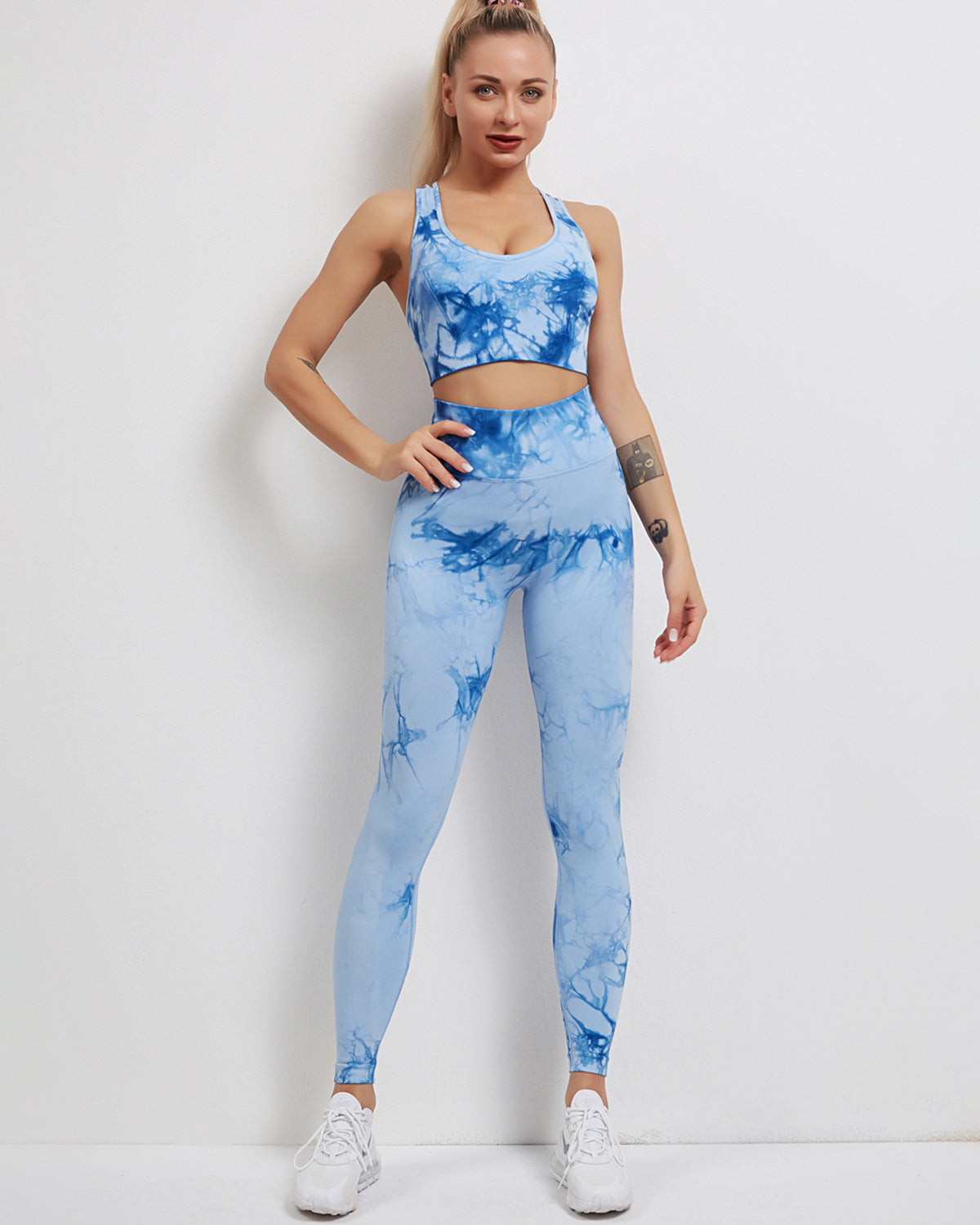 Fojo Dye Seamless Scrunch Leggings - Blue