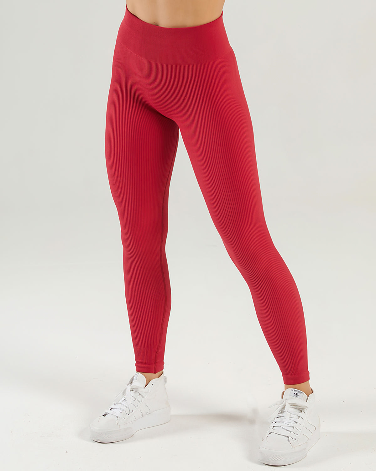 Nieve Ribbed Seamless Leggings - Cardinal