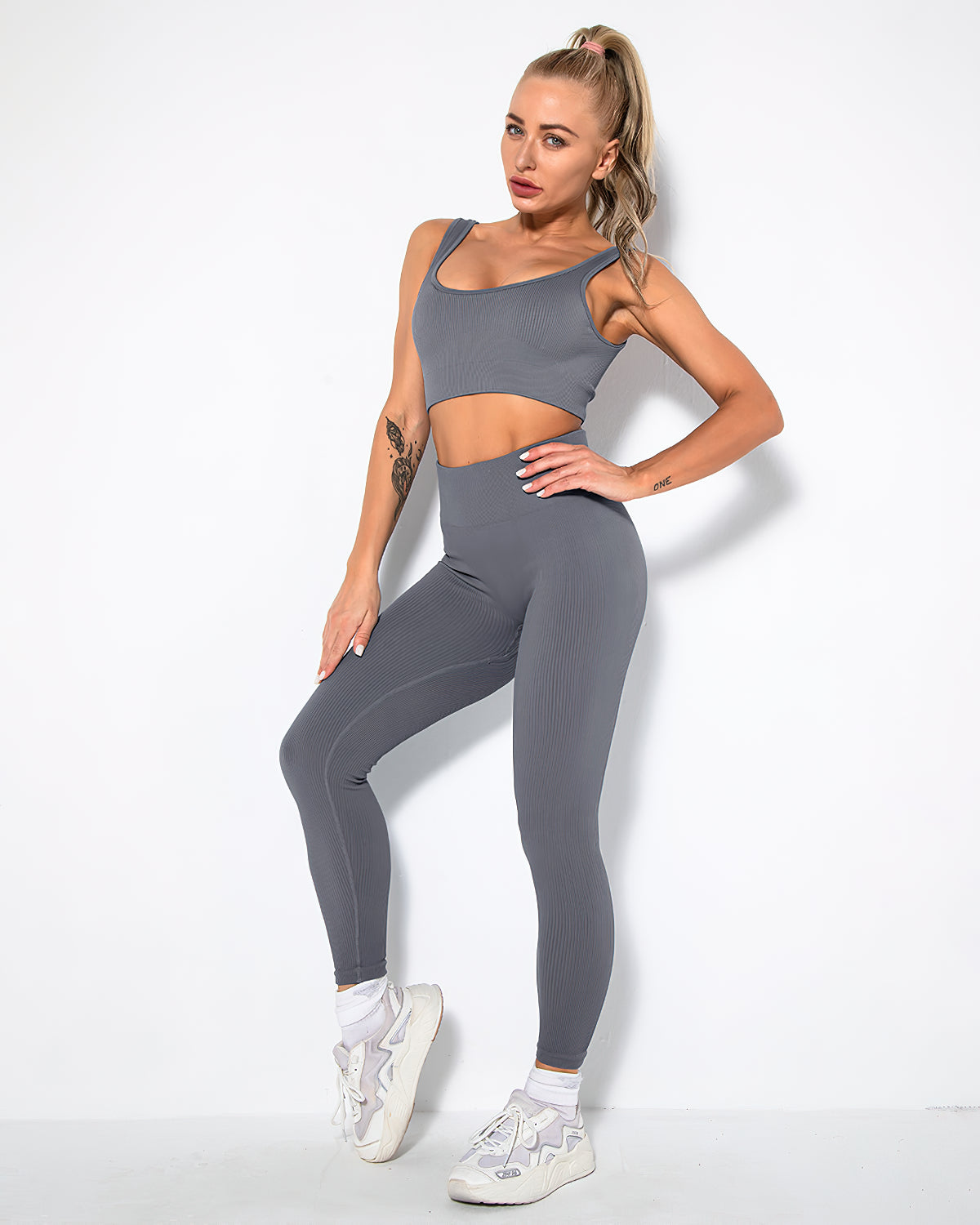 Nieve Ribbed Athleisure Leggings
