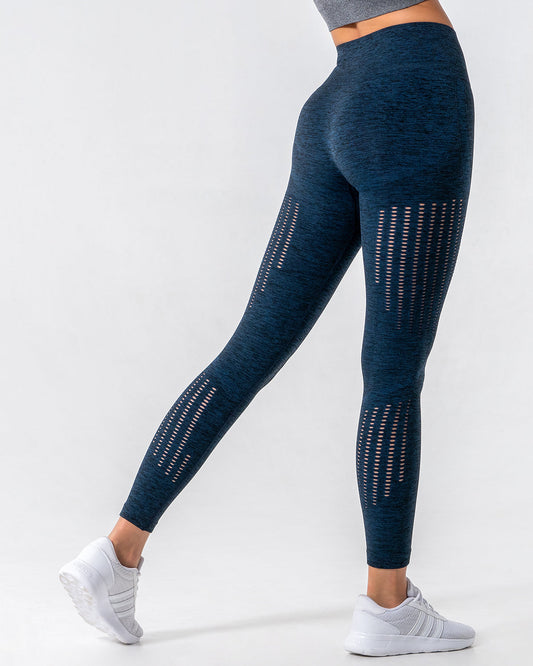 Nina Luxe Hollow Leggings - Blue