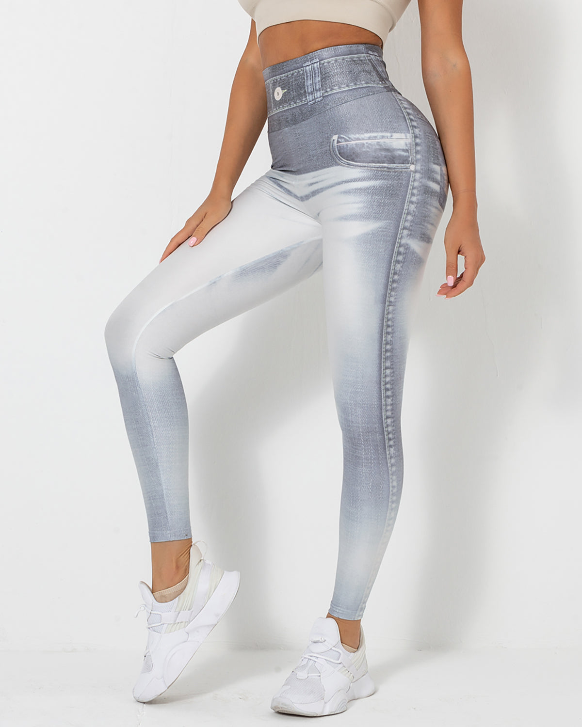 Normani Denim Scrunch Leggings