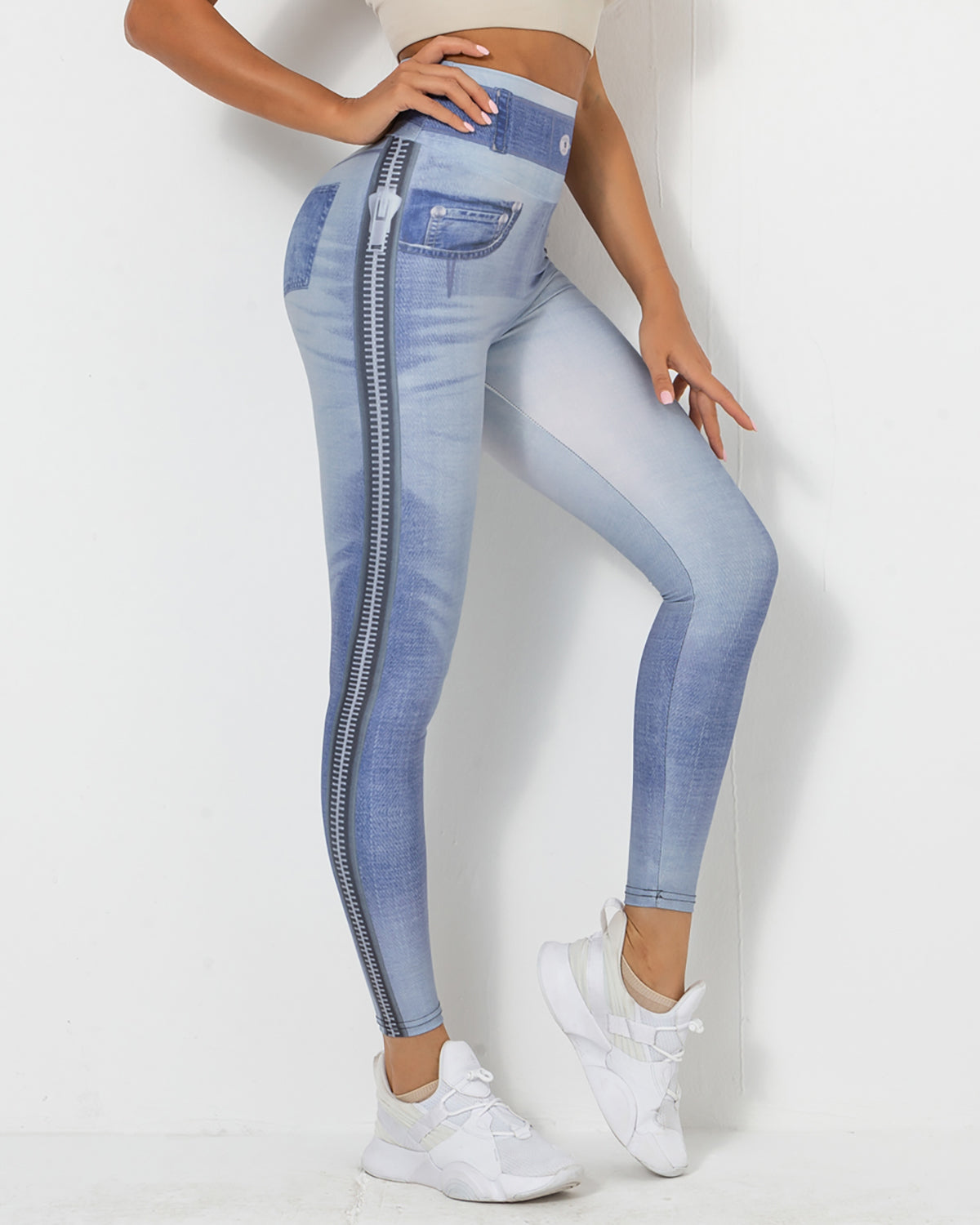 Normani Denim Scrunch Leggings