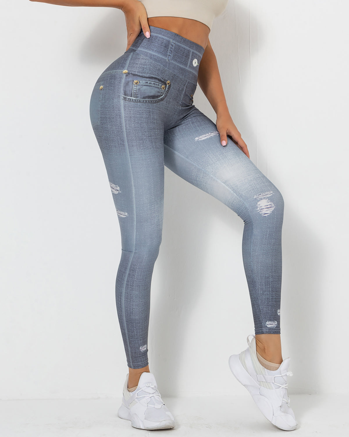 Normani Denim Scrunch Leggings