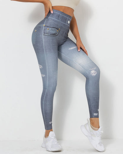 Normani Denim Scrunch Leggings