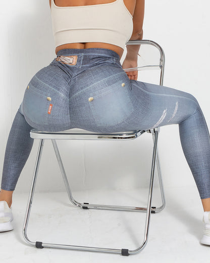 Normani Denim Scrunch Leggings