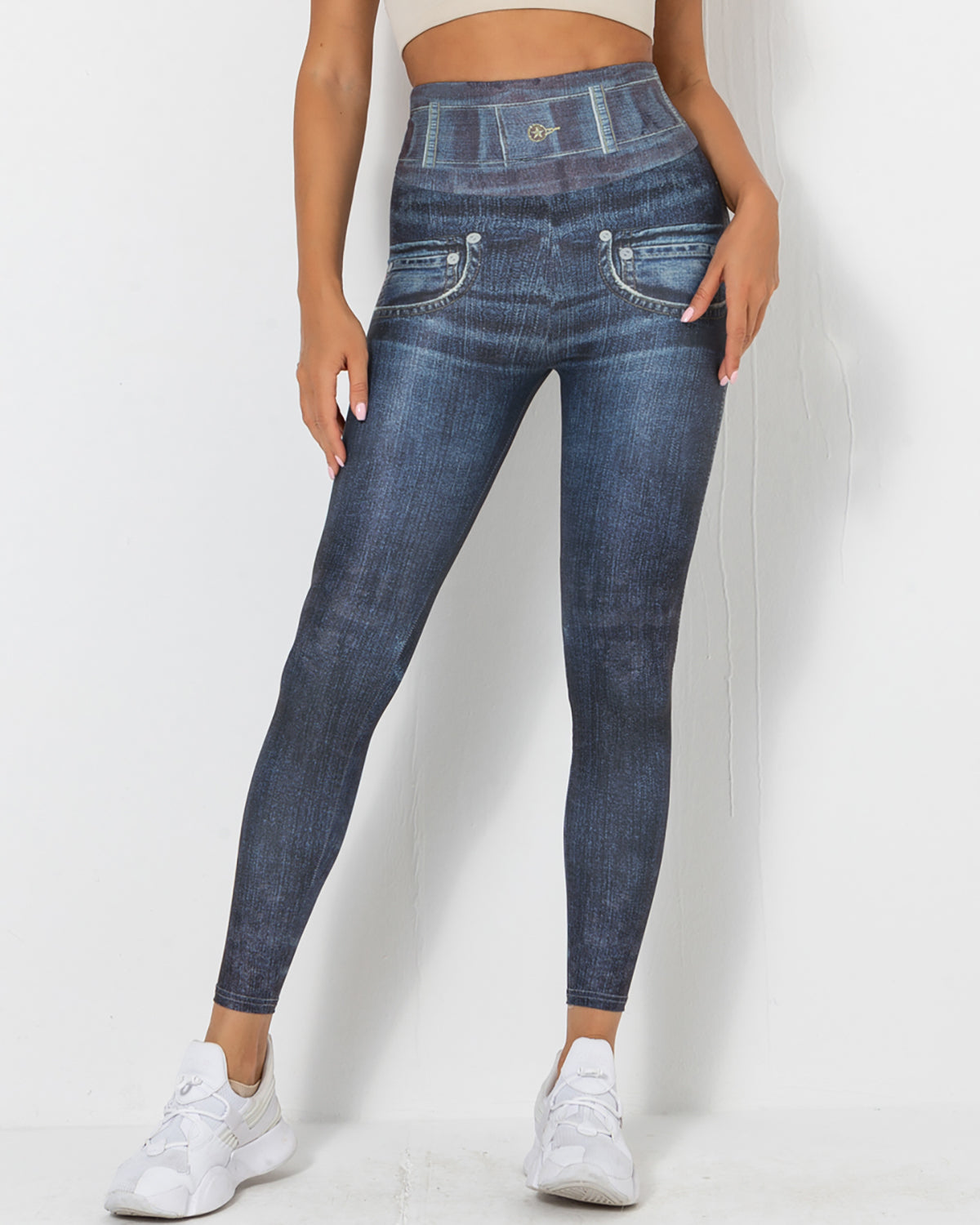 Normani Denim Scrunch Leggings