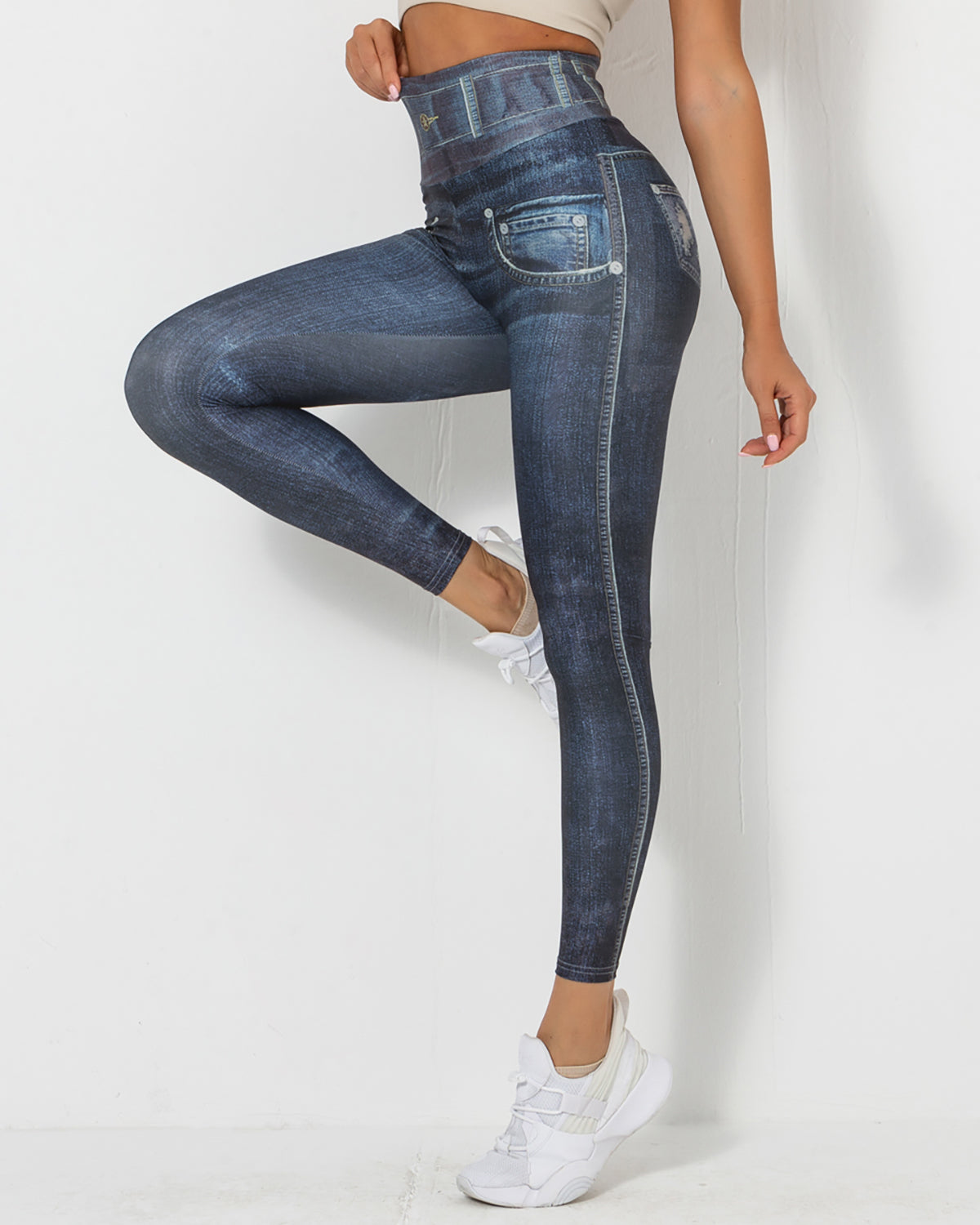 Normani Denim Scrunch Leggings
