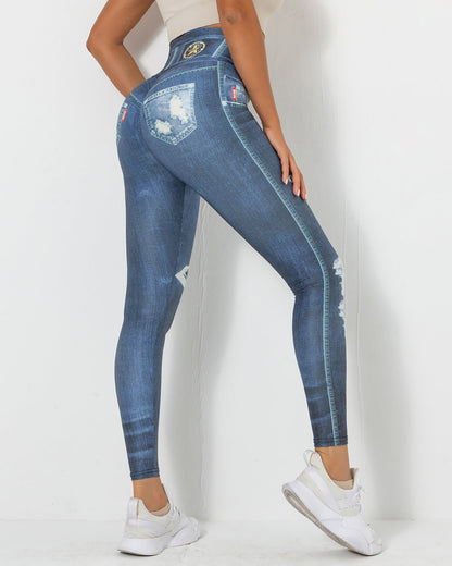 Normani Denim Scrunch Leggings