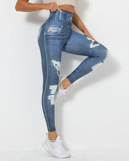 Normani Denim Scrunch Leggings