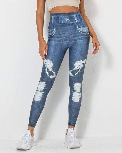 Normani Denim Scrunch Leggings