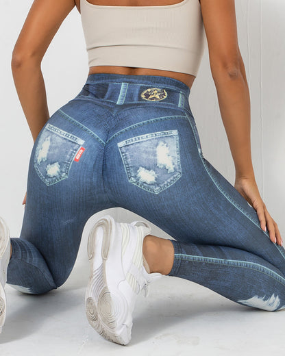 Normani Denim Scrunch Leggings