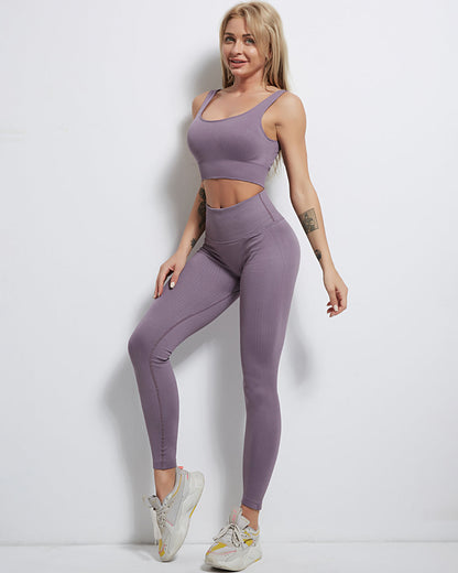 Rozy Ribbed Sports Bra - Purple