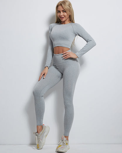 Rozy Ribbed Seamless Leggings - Grey