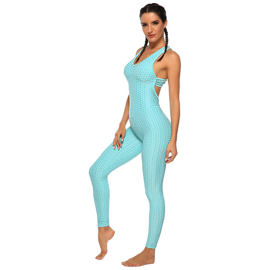 Booty Lifting x Anti-Cellulite Light Sky Blue Jumpsuit