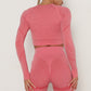 Seamless Long Sleved Fitness Top - Pink