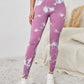 Luna High-waisted Marble Leggings - Dusty Pink