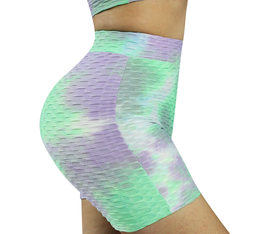 BOOTY LIFTING X ANTI-CELLULITE SHORTS & TOP SET - GALACTIC GREEN