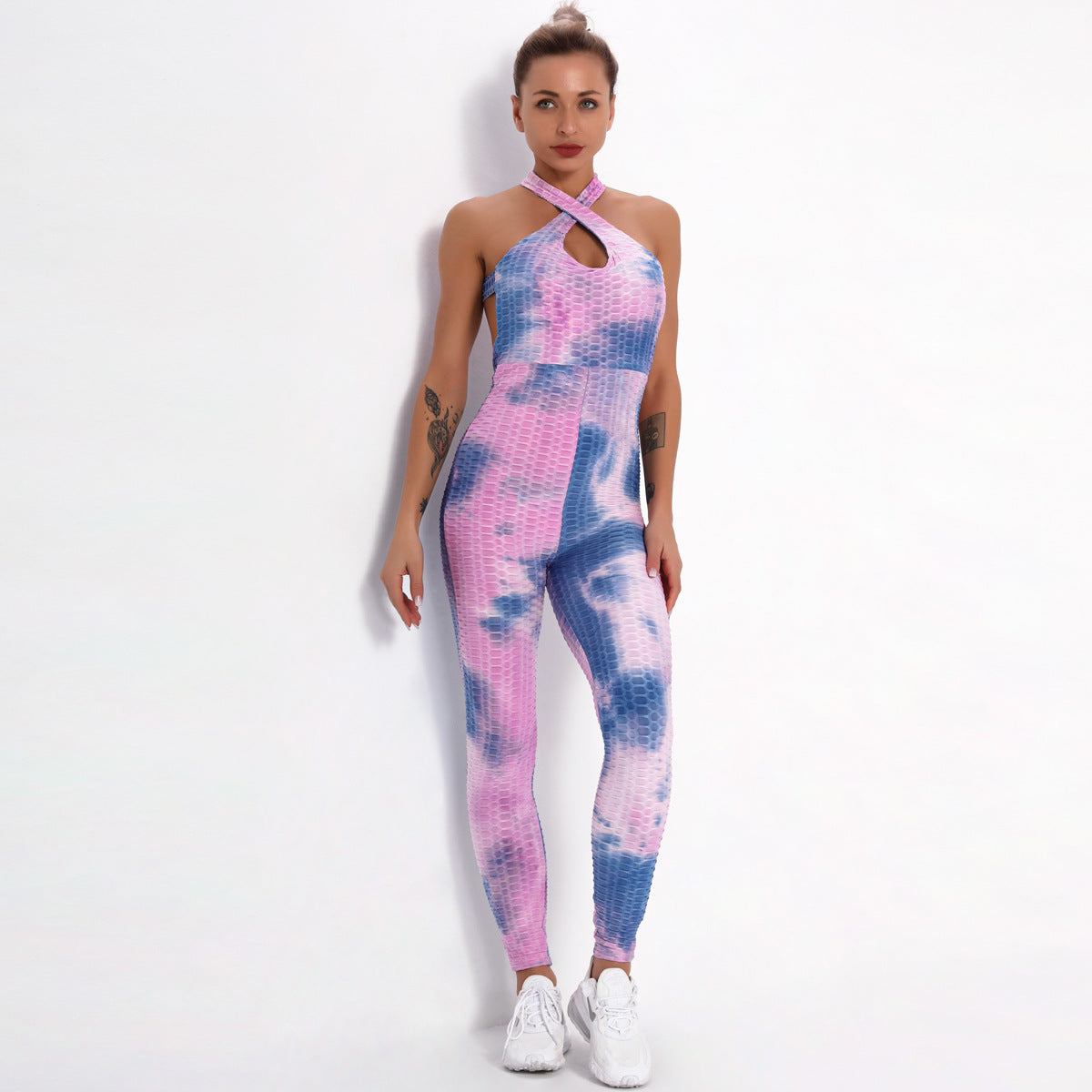 BOOTY LIFTING X ANTI-CELLULITE PINK & BLUE JUMPSUIT